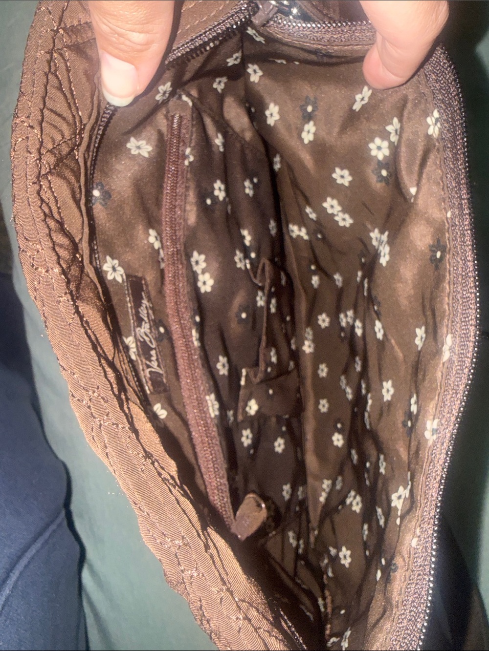 Quilted Brown Crossbody Shoulder Bag - Picture 3 of 3